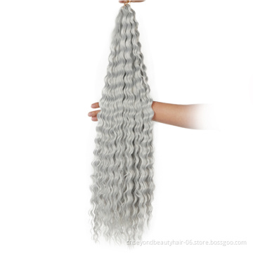 24inch 30inch 36inch Blonde Pink Brown Curly braiding Hair Wavy braiding hair For Russia synthetic yaki ombre Crochet hair